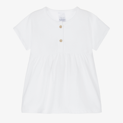 Shop Babidu Girls White Cotton T-shirt