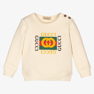 Shop Gucci Ivory Vintage Logo Sweatshirt