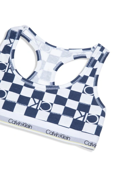 Shop Calvin Klein Kids' Racerback Crop Tank In Ck Check