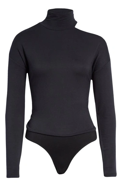 Shop Paige Liara Single Cold Shoulder Long Sleeve Bodysuit In Black