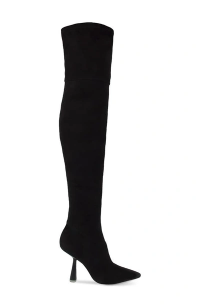 Black Suede Studio Jasmine Over The Knee Boot In Black Suede