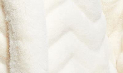 Gallery Hooded Faux Fur Jacket In Cream