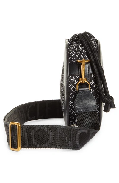 Shop Moncler Groupie Leather & Nylon Crossbody Bag In Black