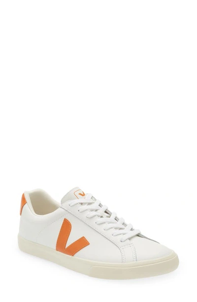 Shop Veja Esplar Logo Sneaker In Extra-white Pumpkin