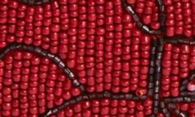 Shop Staud Tommy Beaded Shoulder Bag In Cherry Abstract Wave