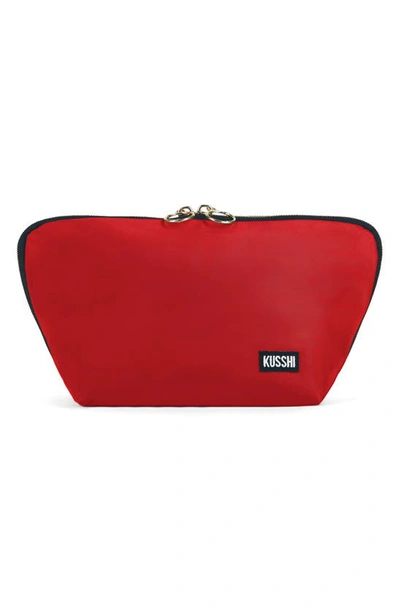 Shop Kusshi Signature Makeup Bag In Candy Apple Red/ Leopard
