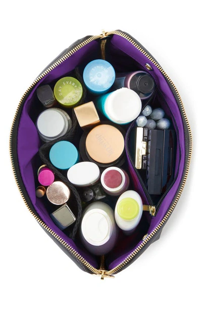 Shop Kusshi Signature Makeup Bag In Steel Grey/ Purple