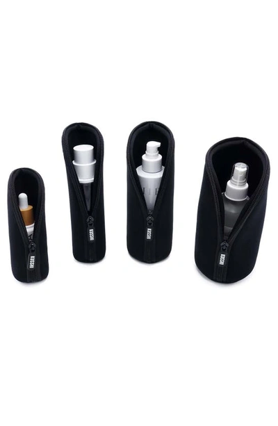 Shop Kusshi Set Of 4 Travel Bottle Protectors In Black
