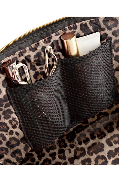 Shop Kusshi Signature Leather Makeup Bag In Black Leather/ Leopard