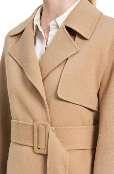 Shop Theory Longline Wool & Cashmere Wrap Trench Coat In Palomino