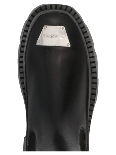 Misbhv Black Leather2 Ridged-sole Boots In Black