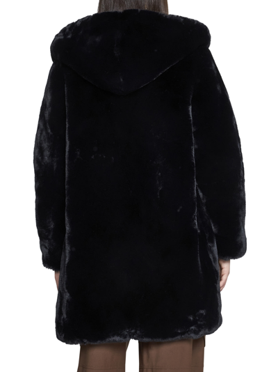 Shop Apparis Coat In Noir