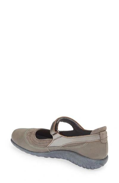 Naot Kire Mary Jane Flat In Gray Marble Suede
