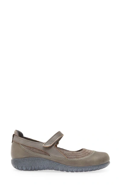 Naot Kire Mary Jane Flat In Gray Marble Suede