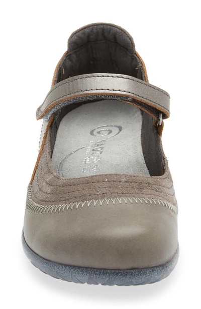 Naot Kire Mary Jane Flat In Gray Marble Suede