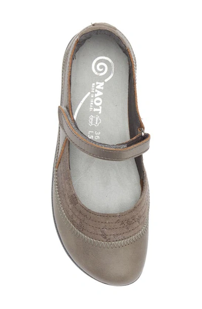 Naot Kire Mary Jane Flat In Gray Marble Suede