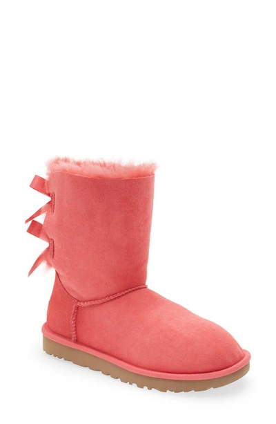 Shop Ugg Bailey Bow Ii Genuine Shearling Boot In Nantucket Coral