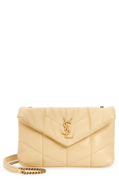 Shop Saint Laurent Toy Loulou Puffer Quilted Leather Crossbody Bag In Jaune Pale