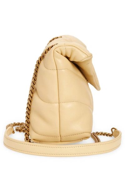 Saint Laurent Loulou Toy Ysl Puffer Quilted Lambskin Crossbody Bag Jaune Pale