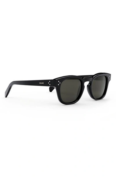 Shop Celine Bold 3 Dots 49mm Square Sunglasses In Shiny Black / Smoke