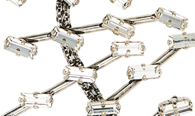 Shop Saint Laurent Crystal Ranks Bracelet In Argent Oxyde/ Crystal