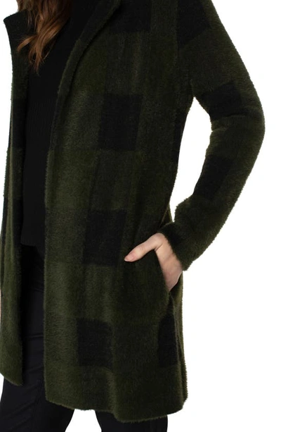 Liverpool Los Angeles Buffalo Check Open Front Jacket In Green And Black Buffalo