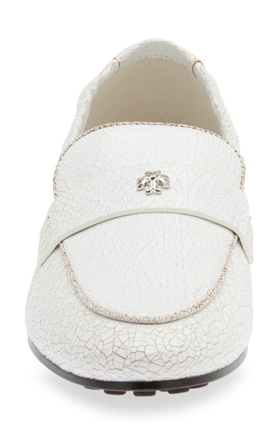 Shop Tory Burch Ballet Loafer In Shiny White / Cognac