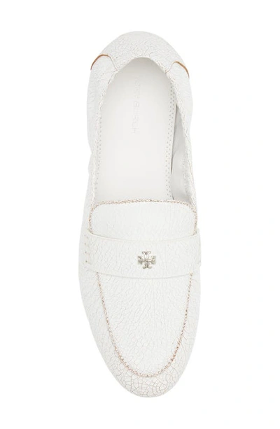 Shop Tory Burch Ballet Loafer In Shiny White / Cognac