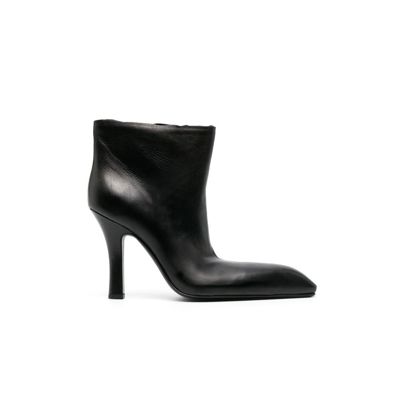 Shop Balenciaga Black Falkon 105 Leather Ankle Boots