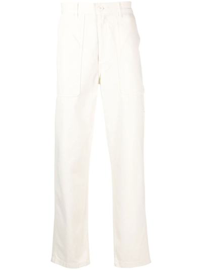 Shop Palmes White Broom Straight-leg Trousers