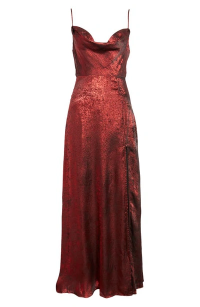 Shop Lulus Shining Just For You Metallic Gown In Red