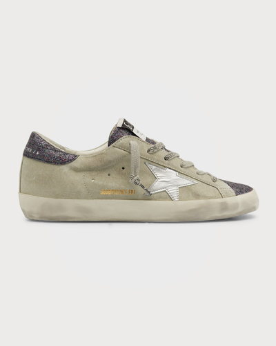 Shop Golden Goose Superstar Glitter Leather Low-top Sneakers In Ice