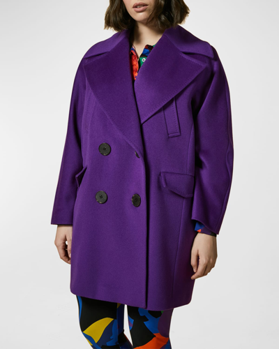Marina Rinaldi Plus Size Naturale Button-down Wool Jacket In Purple |  ModeSens