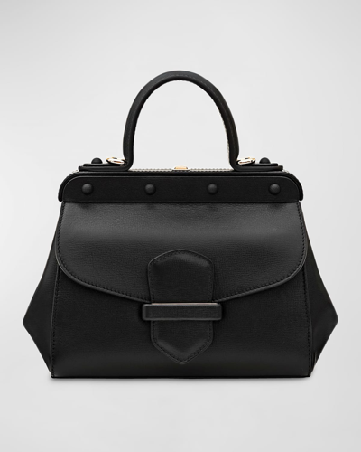 Shop Franzi Margherita Calf Leather Crossbody Bag In Black