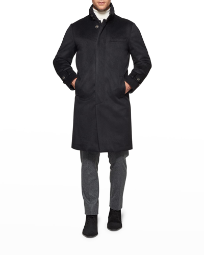 Shop Norwegian Wool Men's Cashmere Down Topcoat In Black