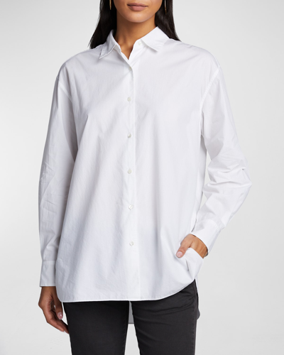 Shop Nili Lotan Yorke Poplin Shirt In White