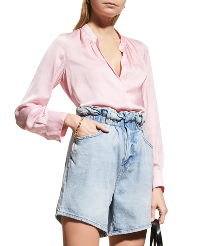 Shop Zadig & Voltaire Tink Satin Tunic Top In Blush