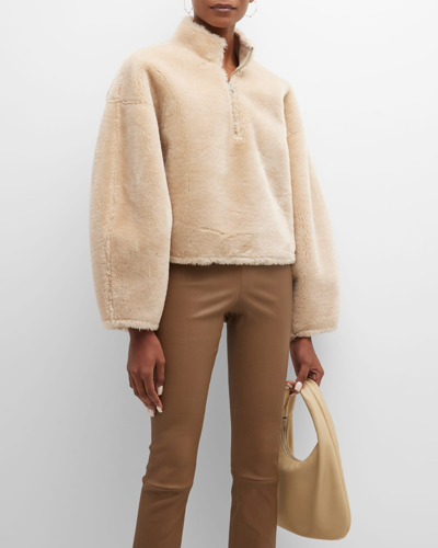 Shop Frame Oversized Zip-front Popover In Taupe