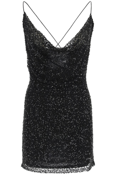 Shop Retroféte Retrofete 'billie' Dress With Beads And Sequins In Black