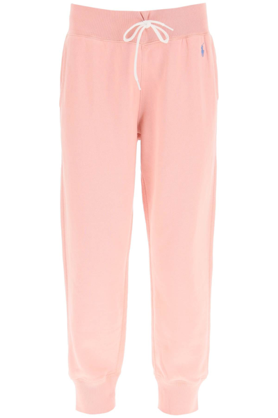 Shop Polo Ralph Lauren Sweatpants With Embroidered Logo In Pink