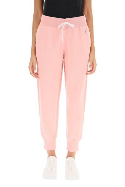 Shop Polo Ralph Lauren Sweatpants With Embroidered Logo In Pink