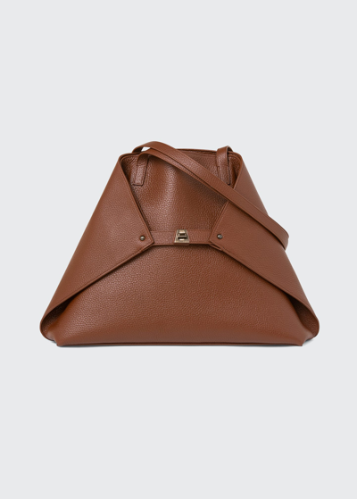 Shop Akris Ai Cervo Medium Shoulder Tote Bag In Red Brown