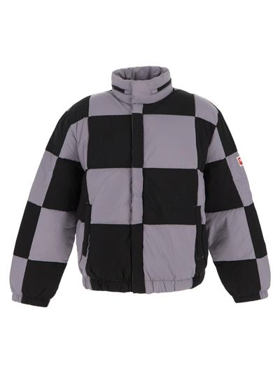 Shop Kenzo Puffed Down Jacket In Grey