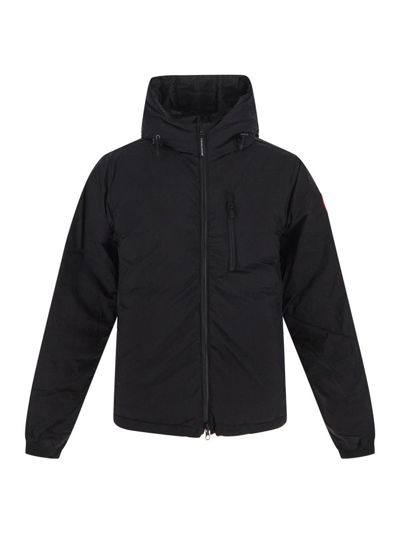 Shop Canada Goose Lodge Hoody Down Jacket In Black