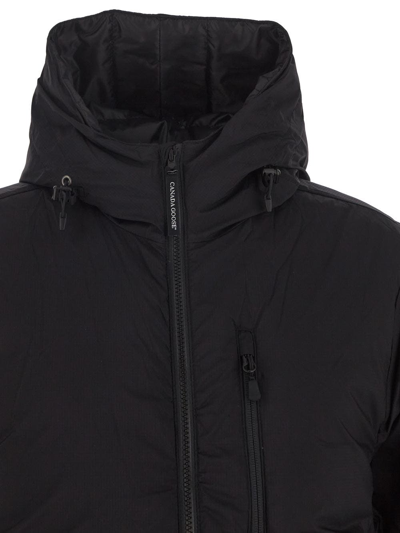 Shop Canada Goose Lodge Hoody Down Jacket In Black