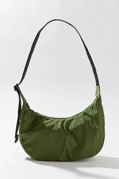 Shop Baggu Medium Nylon Crescent Bag In Dark Green