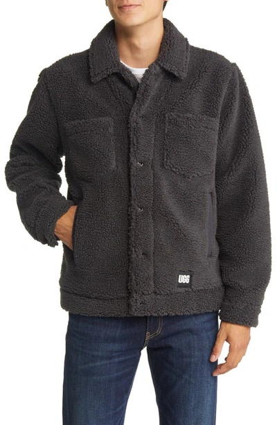 Shop Ugg Janson Faux Shearling Trucker Jacket In Dark Ash