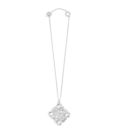 Shop Loewe Large Inflated Anagram Pendant In Silver