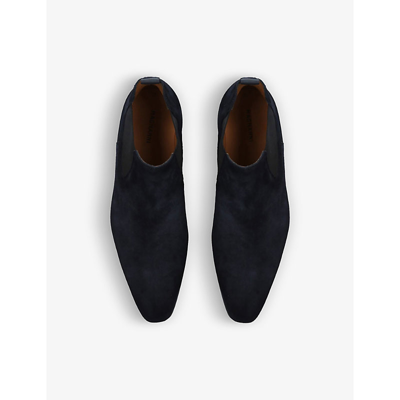 Shop Magnanni Shaw Suede Chelsea Boots In Navy