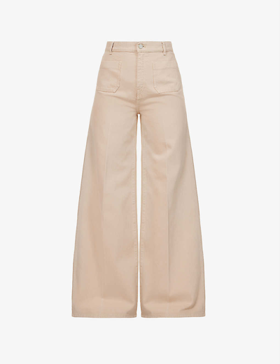 Joseph Morisset Wide-leg High-rise Woven Trousers In Sand
